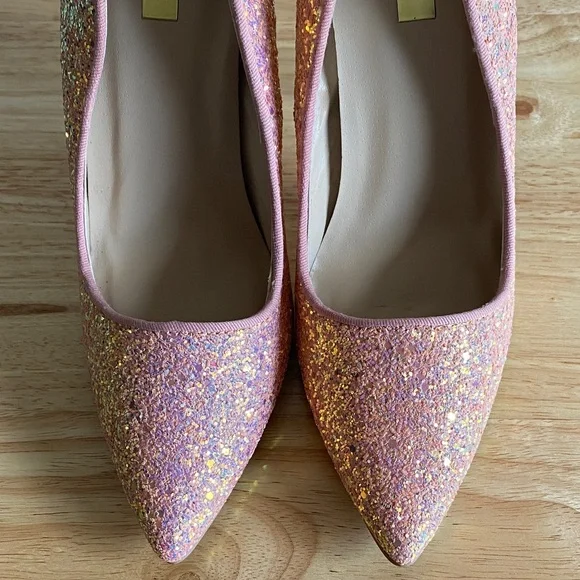 Qupid Womens Pink Glitter Heels - Picture 3 of 13